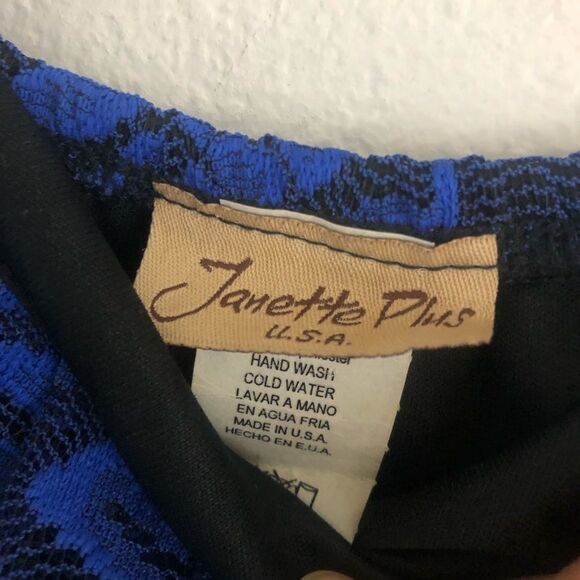 Janette Plus strapless Blue Lace Ruched side size 1XL - Picture 4 of 6